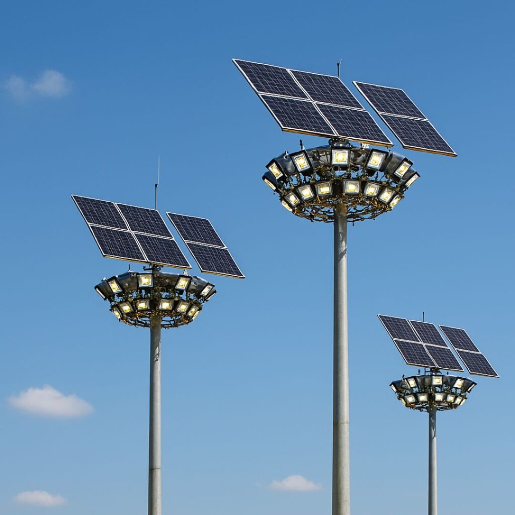 High Mast Solar Pole Structures